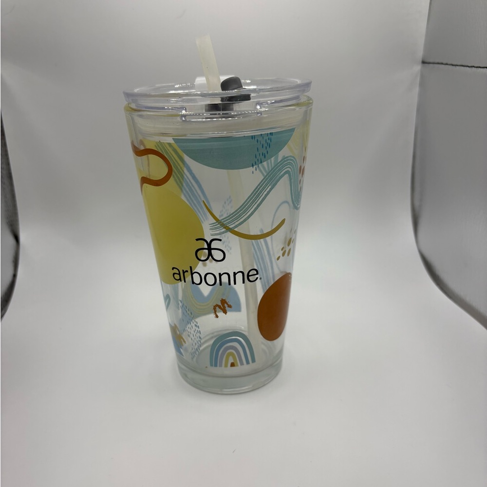 Arbonne Colorful Tumbler with Straw